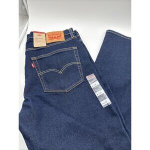 Levi's 502 Men's Dark Navy Blue Taper Jeans Size 36x30 Regular Fit Stretch NWT